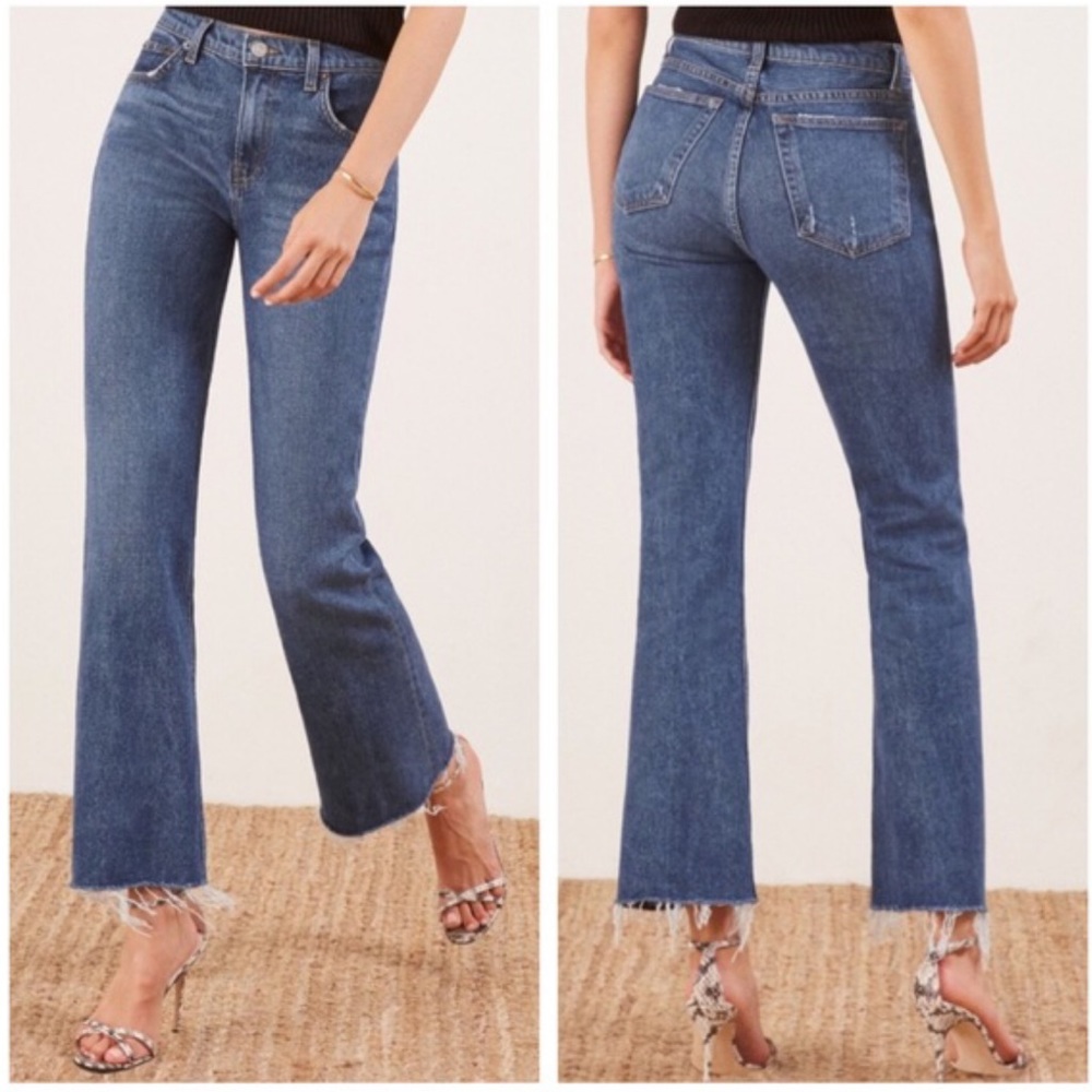 Reformation Cropped Flood Jeans Kasai Wash
